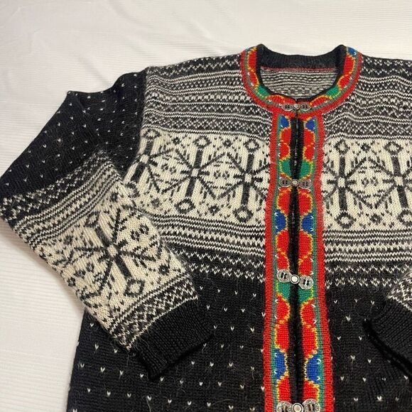 Vintage Nordic Wool Mohair Sweater Cardigan Size M/L/XL See Measurements - Picture 3 of 12